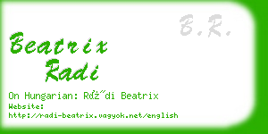 beatrix radi business card